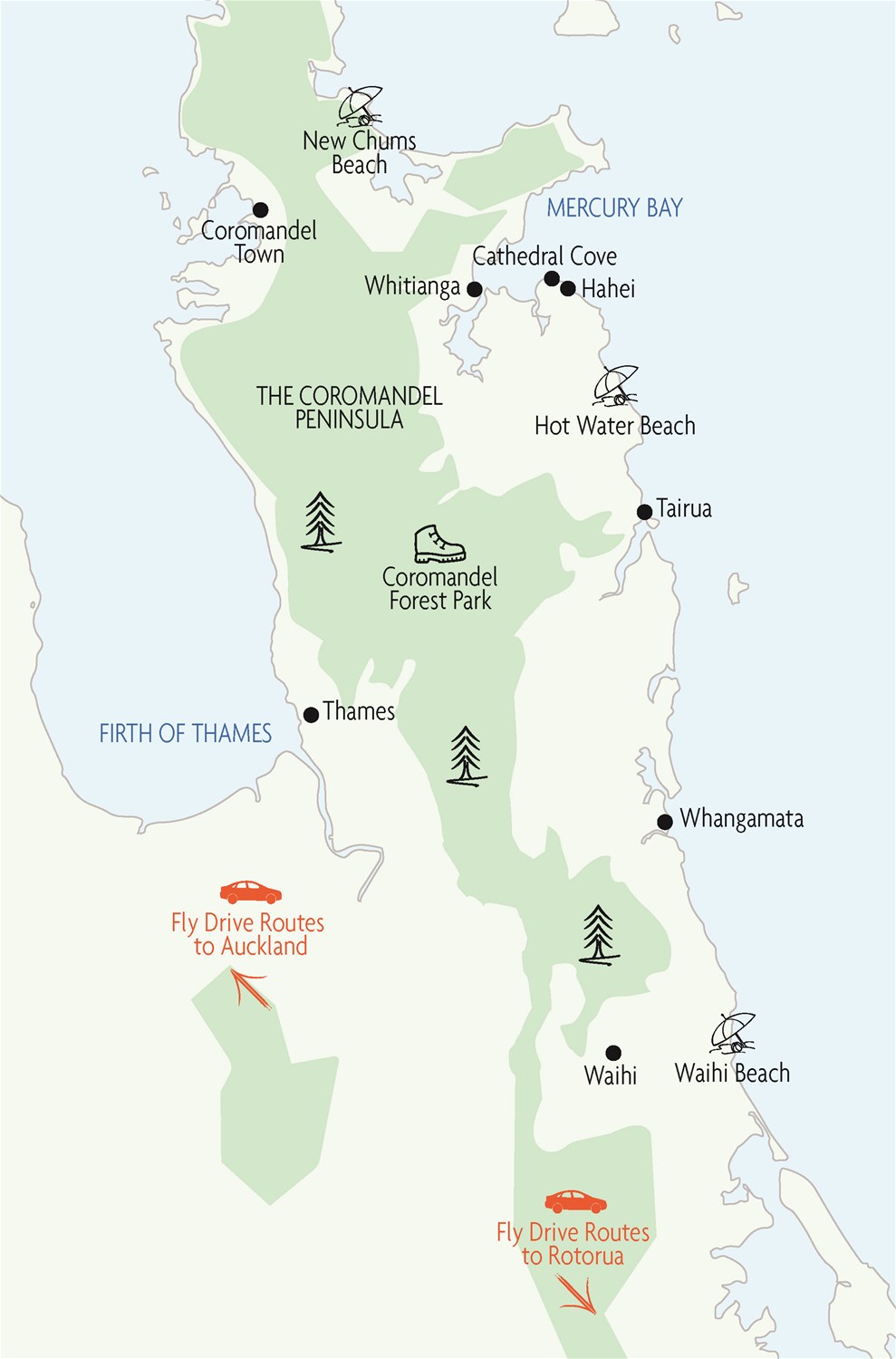 coromandel tourist map